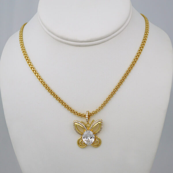 Cadenas & Colgantes/ Chain W/Pendants /14K Real Color/Zircon Stone/ 4mmx45cm// SET704