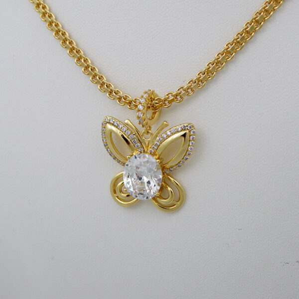 Cadenas & Colgantes/ Chain W/Pendants /14K Real Color/Zircon Stone/ 4mmx45cm// SET704