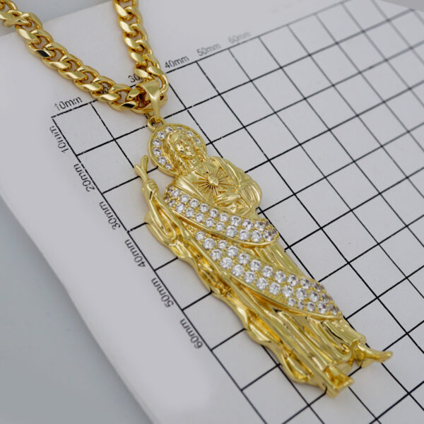 Cadenas & Colgantes/ Chain Men/Pendants/  14K Real Color/  Zircon Stone/ 6mm x60cm// SET708 - Image 3