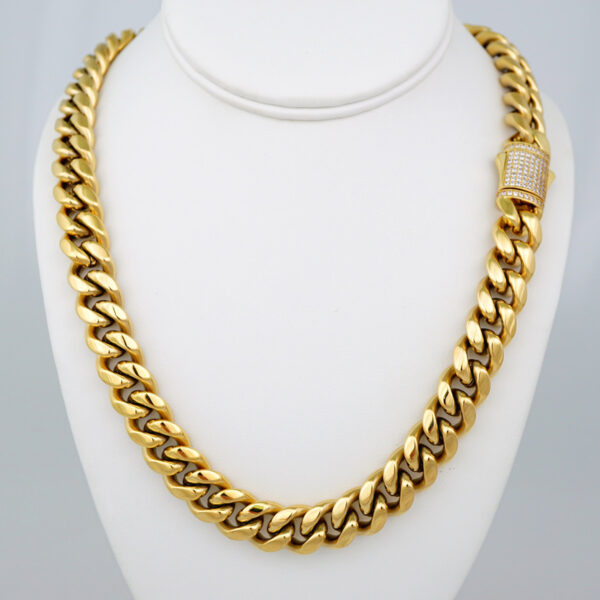 Chains/ Cadenas/ Zircon Stone/ 14K Real Color/  Estilo Monaco/ 14mmx60cm// SET715