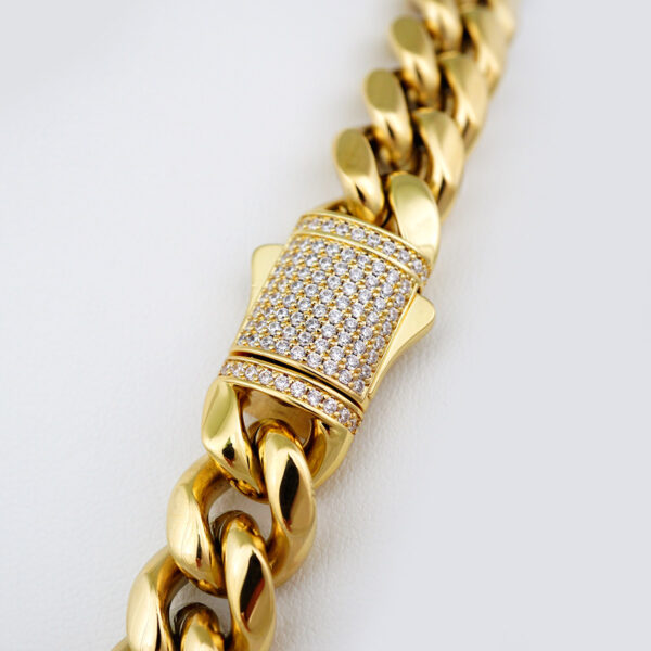 Chains/ Cadenas/ Zircon Stone/ 14K Real Color/  Estilo Monaco/ 14mmx60cm// SET715