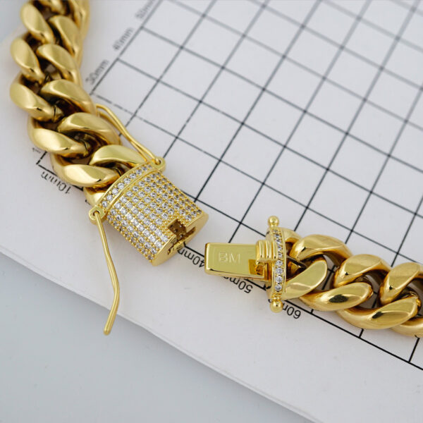 Chains/ Cadenas/ Zircon Stone/ 14K Real Color/  Cierre Original/  14mmx60cm// SET716 - Image 3
