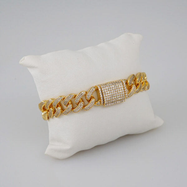 Bracelets/ Pulseras /  Zircon Stone/  14K Real Color/  10mm/ Estilo Monaco// B706