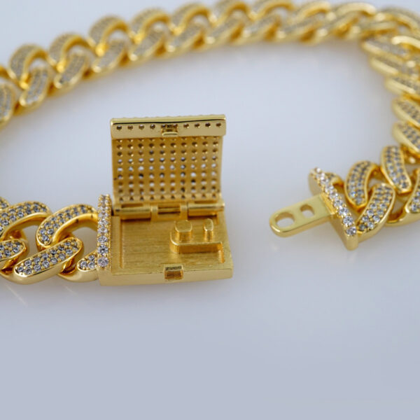 Bracelets/ Pulseras /  Zircon Stone/  14K Real Color/  10mm/ Estilo Monaco// B706