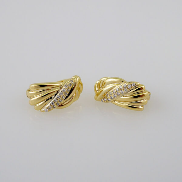 Women Earrings/ Aretes Dama/  Zircon Stone/  14k Real Color// E704