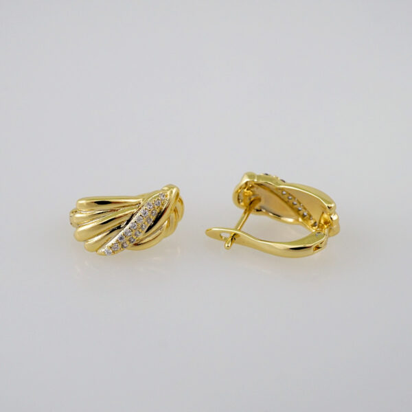 Women Earrings/ Aretes Dama/  Zircon Stone/  14k Real Color// E704