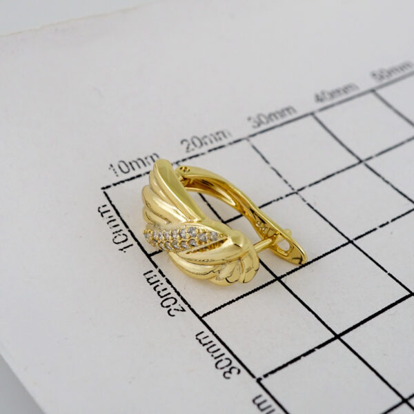 Women Earrings/ Aretes Dama/  Zircon Stone/  14k Real Color// E704