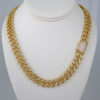 Chains/ Cadenas/ Zircon Stone/ 14K Real Color/  Estilo Monaco/ 12mm// SET733