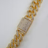 Chains/ Cadenas/ Zircon Stone/ 14K Real Color/  Estilo Monaco/ 12mm// SET733 - Image 2