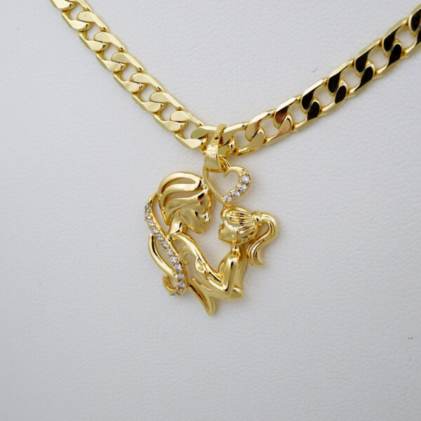 Cadenas & Colgantes/ Chain W/Pendants /  14K Real Color/  Zircon Stone/ 6mm x45cm// SET751 - Image 2