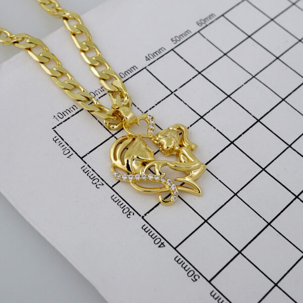 Cadenas & Colgantes/ Chain W/Pendants /  14K Real Color/  Zircon Stone/ 6mm x45cm// SET751 - Image 3