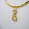Gargantilla & Colgantes / Choker W/ Pendants/ 14K Real Color/ Zircon Stone/ 5mm x 45cm// SET756 - Image 2