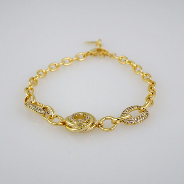 Women Bracelets/ Pulseras Dama/  Zircon Stone/  14K Real Color// B739