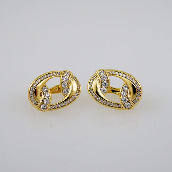 Women Earrings/ Aretes Dama/  Zircon Stone/  14k Real Color// E738