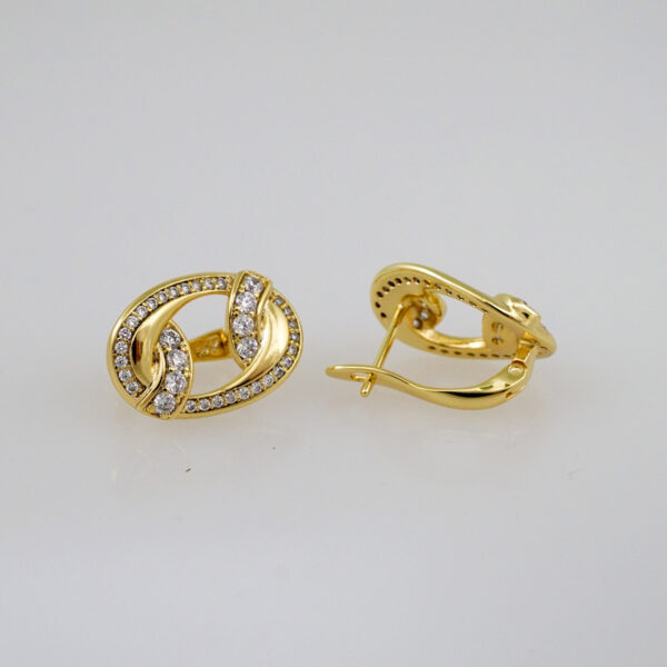 Women Earrings/ Aretes Dama/  Zircon Stone/  14k Real Color// E738