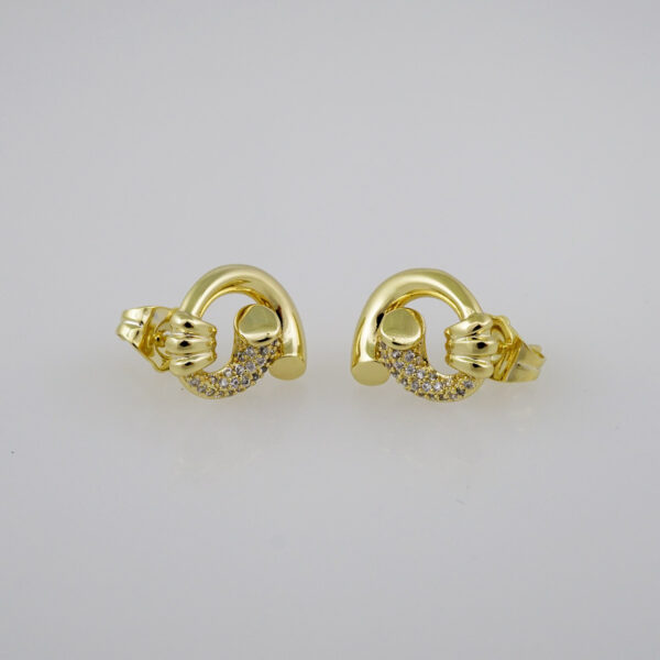 Women Earrings/ Aretes Dama/  Zircon Stone/  14k Real Color// E743