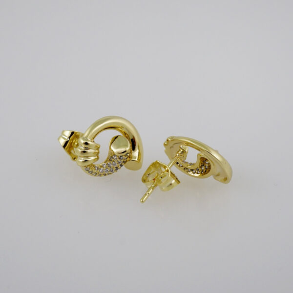 Women Earrings/ Aretes Dama/  Zircon Stone/  14k Real Color// E743