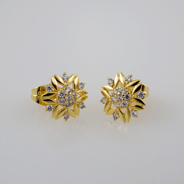 Women Earrings/ Aretes Dama/  Zircon Stone/  14k Real Color// E753