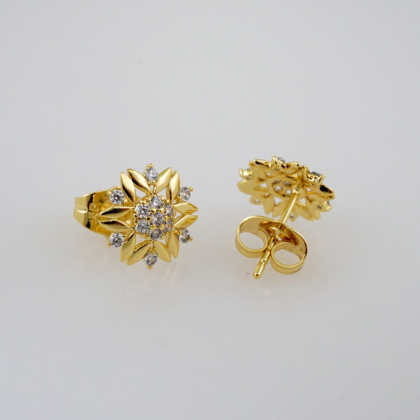 Women Earrings/ Aretes Dama/  Zircon Stone/  14k Real Color// E753