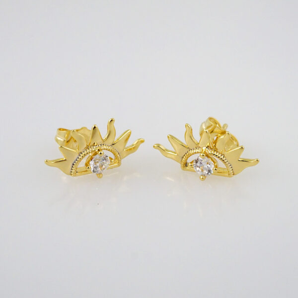 Women Earrings/ Aretes Dama/  Zircon Stone/  14k Real Color// E754