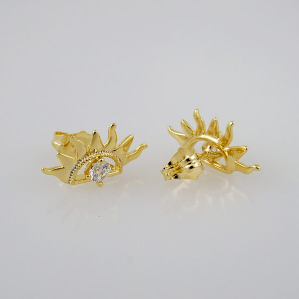 Women Earrings/ Aretes Dama/  Zircon Stone/  14k Real Color// E754 - Image 2