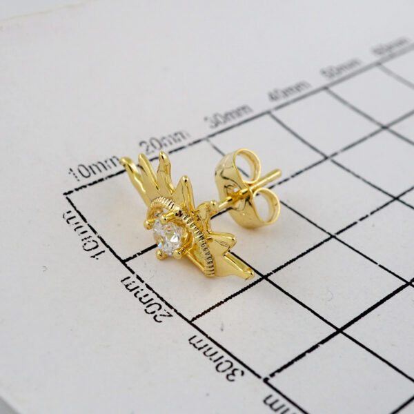 Women Earrings/ Aretes Dama/  Zircon Stone/  14k Real Color// E754 - Image 3