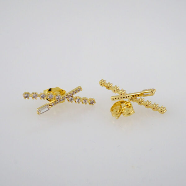 Women Earrings/ Aretes Dama/  Zircon Stone/  14k Real Color// E758