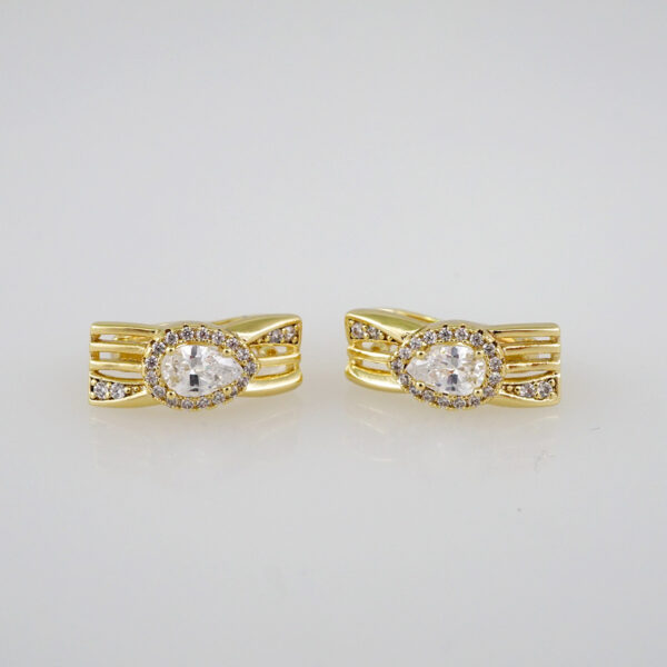 Women Earrings/ Aretes Dama/  Zircon Stone/  14k Real Color// E759