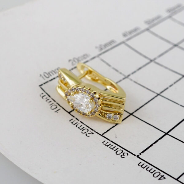 Women Earrings/ Aretes Dama/  Zircon Stone/  14k Real Color// E759