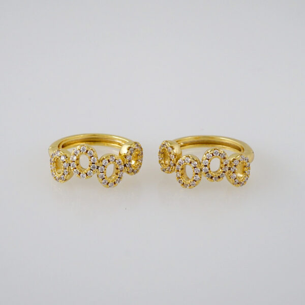 Women Earrings/ Aretes Dama/  Zircon Stone/  14k Real Color// E766