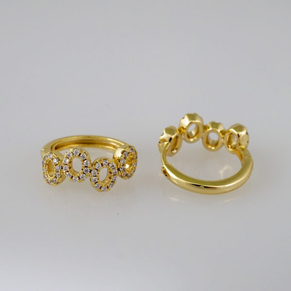 Women Earrings/ Aretes Dama/  Zircon Stone/  14k Real Color// E766