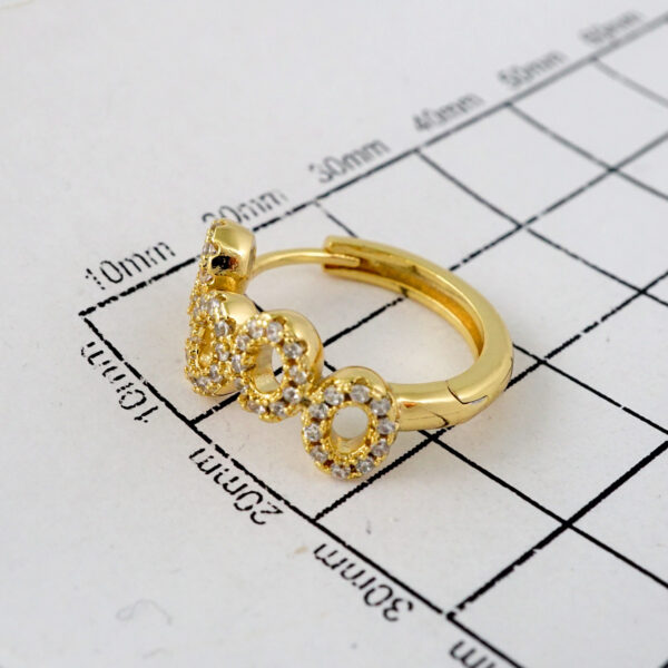 Women Earrings/ Aretes Dama/  Zircon Stone/  14k Real Color// E766