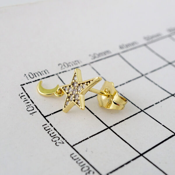 Women Earrings/ Aretes Dama/  Zircon Stone/  14k Real Color// E779