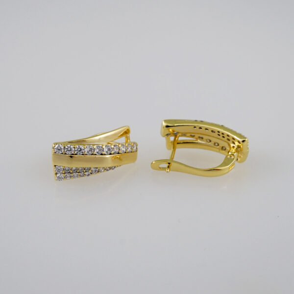 Women Earrings/ Aretes Dama/  Zircon Stone/  14k Real Color// E781