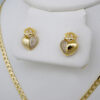 Cadenas & Colgantes & Earrings/ Chain W/Pendants /  14K Real Color/  Zircon Stone/  3mmx45// SET758 - Image 2