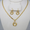 Cadenas & Colgantes & Earrings/ Chain W/Pendants /  14K Real Color/  Zircon Stone/  3mmx45// SET763