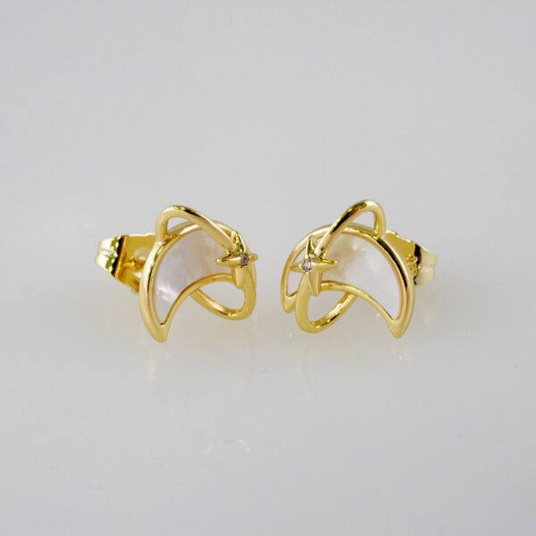 Women Earrings/ Aretes Dama/  Zircon Stone/  14k Real Color// E805