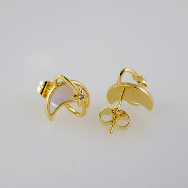 Women Earrings/ Aretes Dama/  Zircon Stone/  14k Real Color// E805