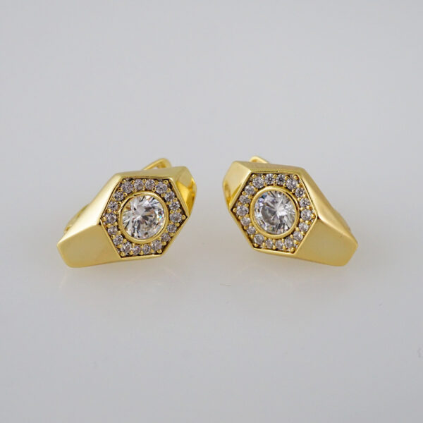 Women Earrings/ Aretes Dama/  Zircon Stone/  14k Real Color// E812