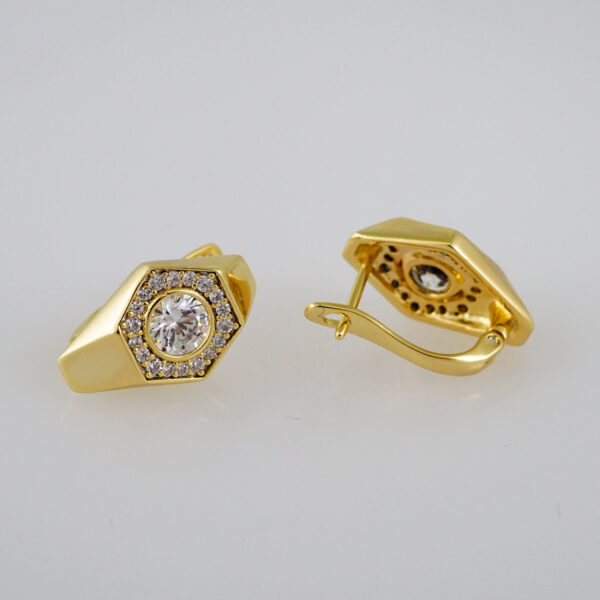 Women Earrings/ Aretes Dama/  Zircon Stone/  14k Real Color// E812