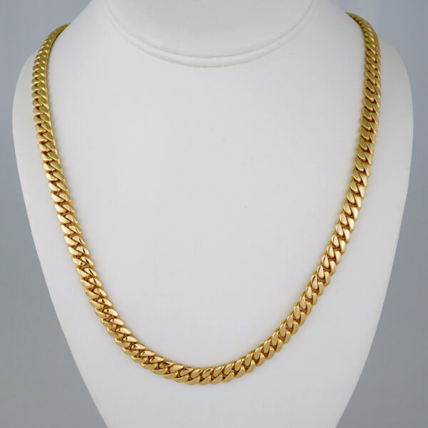 Chains/ Cadenas/925 Silver Whit Gold Plated/ Plain/14K Real Color/ 7mmx60cm// N925P02