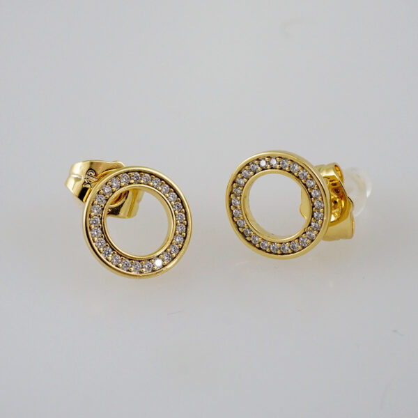 Women Earrings/ Aretes Dama/  Zircon Stone/  14k Real Color// E863