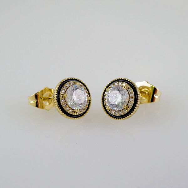 Women Earrings/ Aretes Dama/  Zircon Stone/  14k Real Color// E850