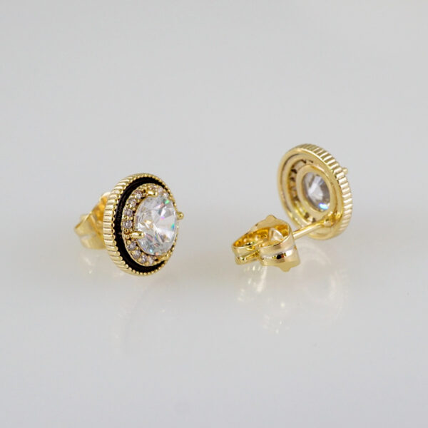 Women Earrings/ Aretes Dama/  Zircon Stone/  14k Real Color// E850