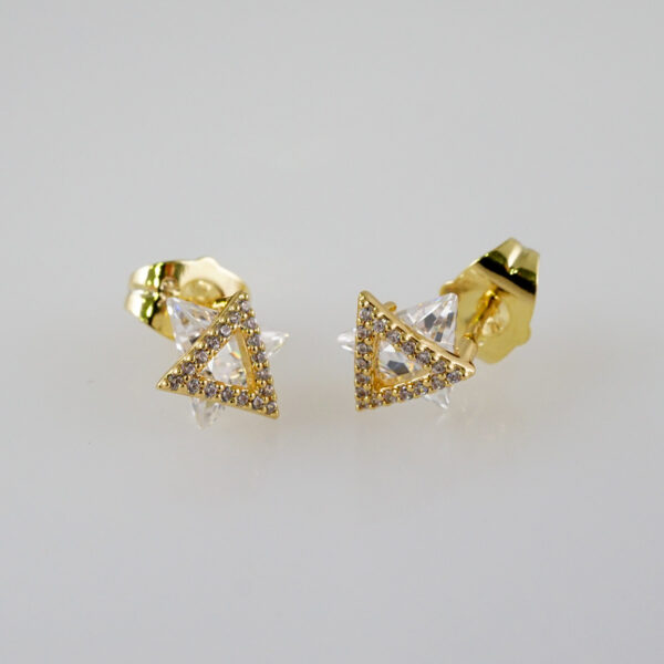 Women Earrings/ Aretes Dama/  Zircon Stone/  14k Real Color// E875