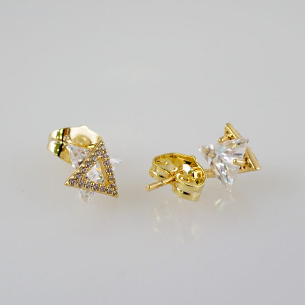 Women Earrings/ Aretes Dama/  Zircon Stone/  14k Real Color// E875