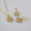 Cadenas & Colgantes & Earrings/ Chain W/Pendants /14K Real Color/ Zircon Stone/ 3mmx45cm// SET823