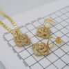 Cadenas & Colgantes & Earrings/ Chain W/Pendants /14K Real Color/ Zircon Stone/ 3mmx45cm// SET823 - Image 4