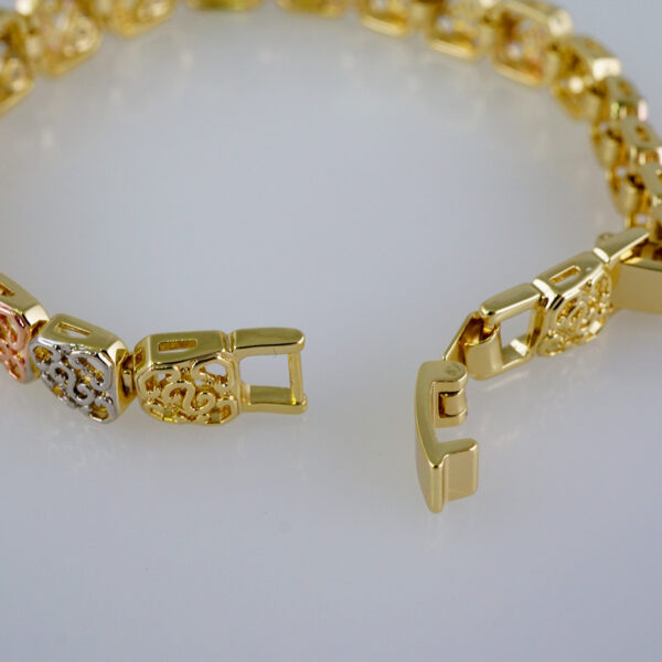 Women Bracelets/ Pulseras Dama/  Zircon Stone/  Three Tone// B833