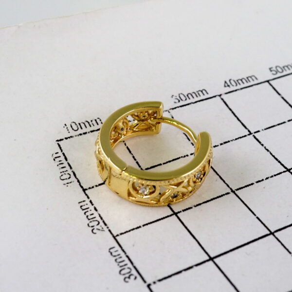 Women Earrings/ Aretes Dama/  Zircon Stone/  14k Real Color// E933